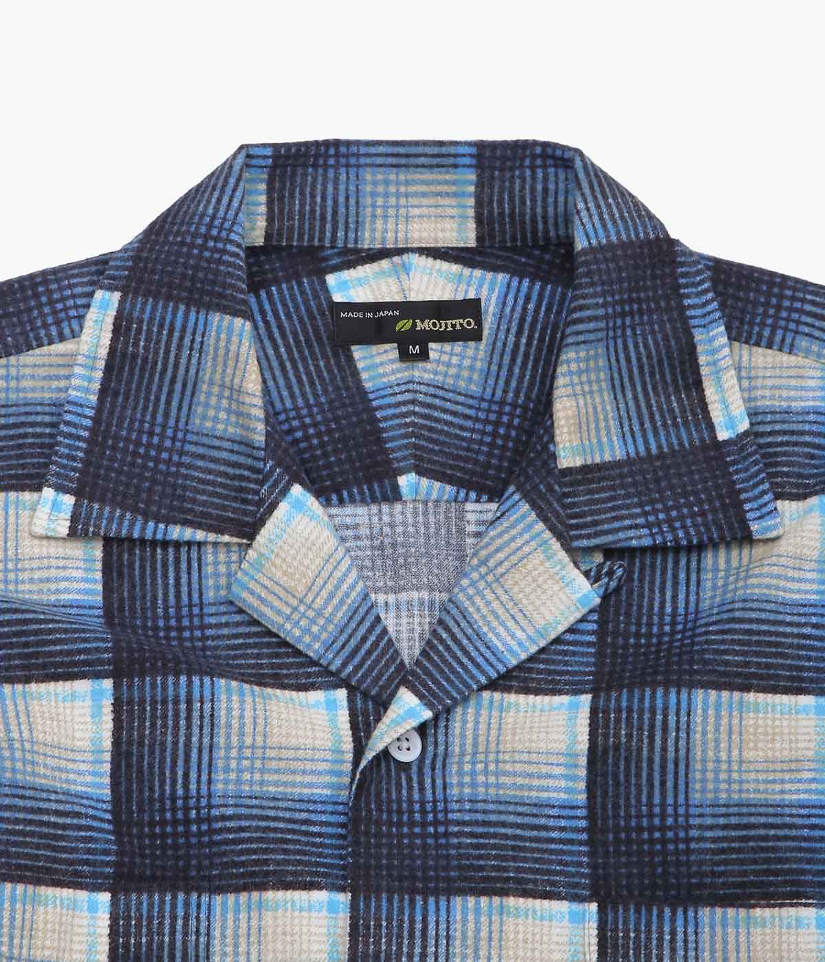 MOJITO ''ABSHINTH SHIRT BAR.2.0 COTTON FLANNEL PLAID''(BLUE)