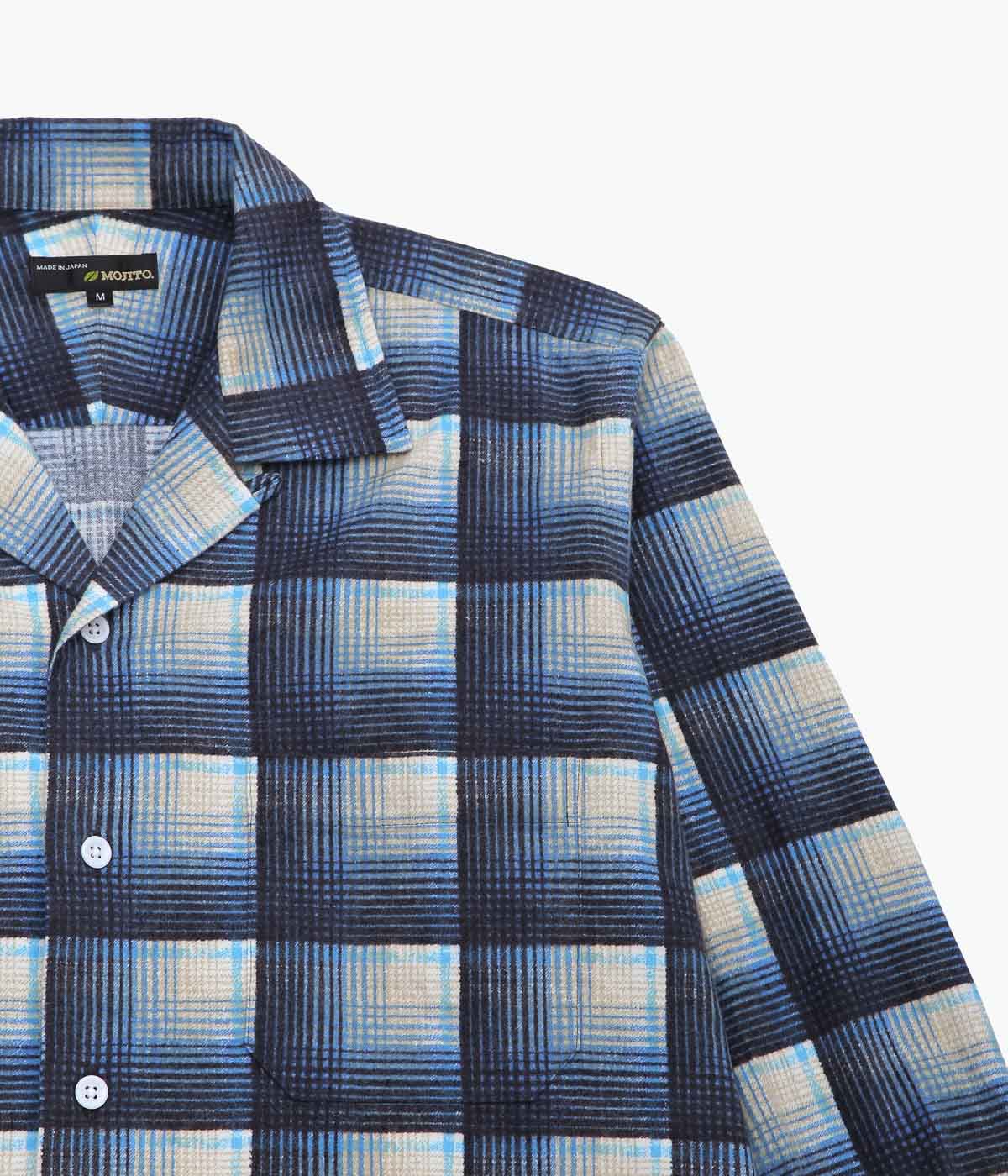 MOJITO ''ABSHINTH SHIRT BAR.2.0 COTTON FLANNEL PLAID''(BLUE)
