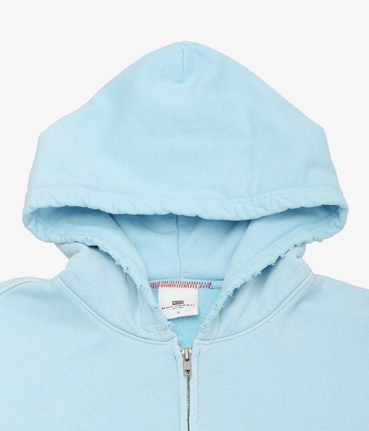 MOOJI MOOJI ''OVERSIZE ZIP UP HOODIE AGED'' (BABY BLUE)