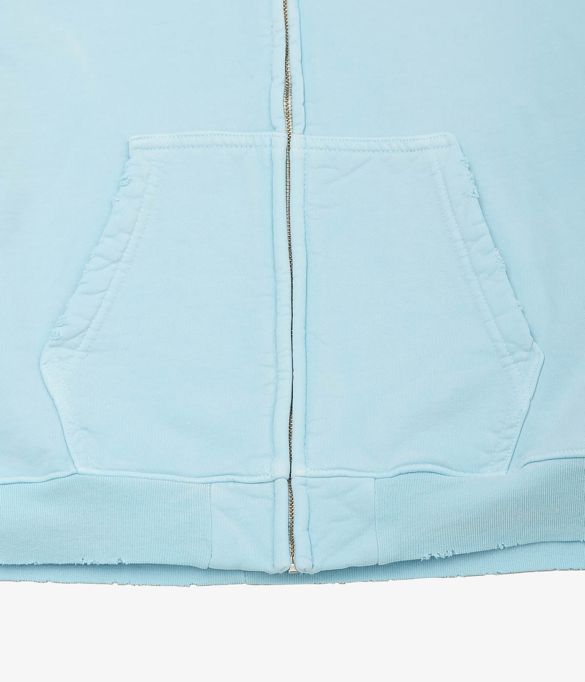 MOOJI MOOJI ''OVERSIZE ZIP UP HOODIE AGED'' (BABY BLUE)
