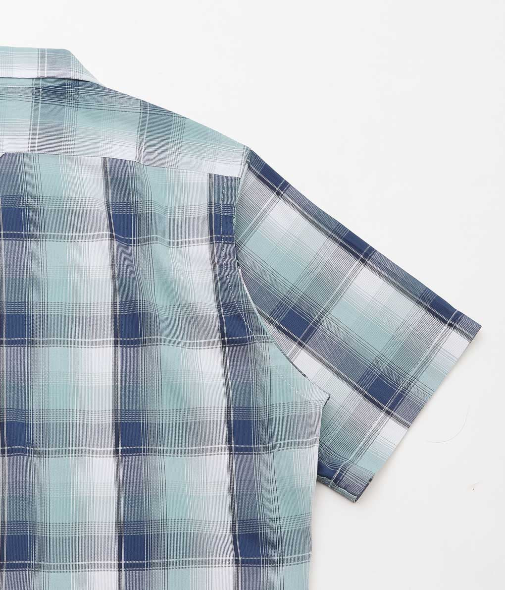 NANAMICA ''OPEN COLLAR PIQUE S/S SHIRT'' (NAVY MINT)