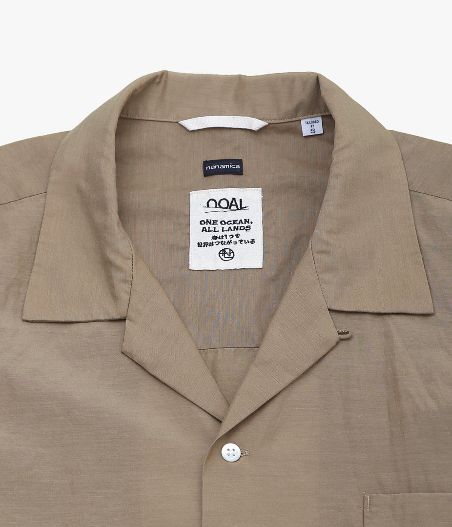 NANAMICA ''OPEN COLLAR S/S SHIRT'' (BEIGE)