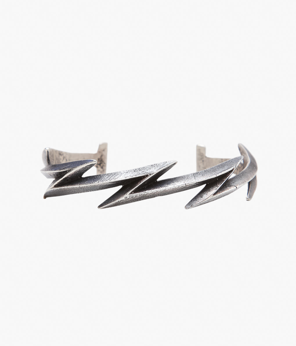 NATIVE AMERICAN JEWELRY ''AARON ANDERSON LIGHTNING BANGLE'' (SILVER)