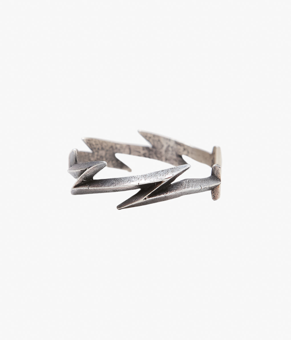 NATIVE AMERICAN JEWELRY ''AARON ANDERSON LIGHTNING BANGLE'' (SILVER)