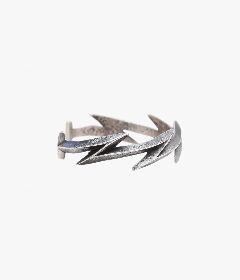 NATIVE AMERICAN JEWELRY ''AARON ANDERSON LIGHTNING BANGLE'' (SILVER)