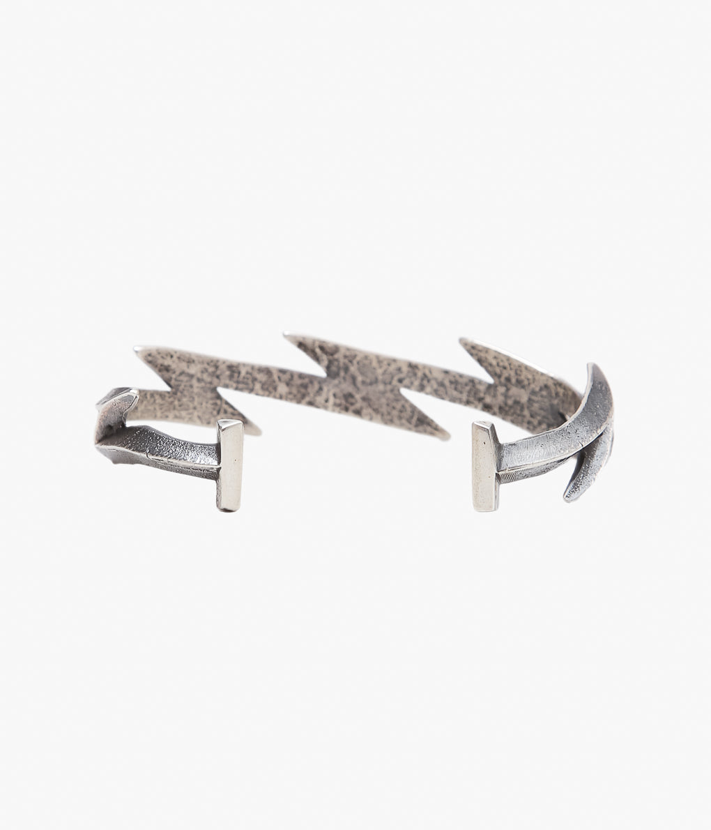 NATIVE AMERICAN JEWELRY ''AARON ANDERSON LIGHTNING BANGLE'' (SILVER)