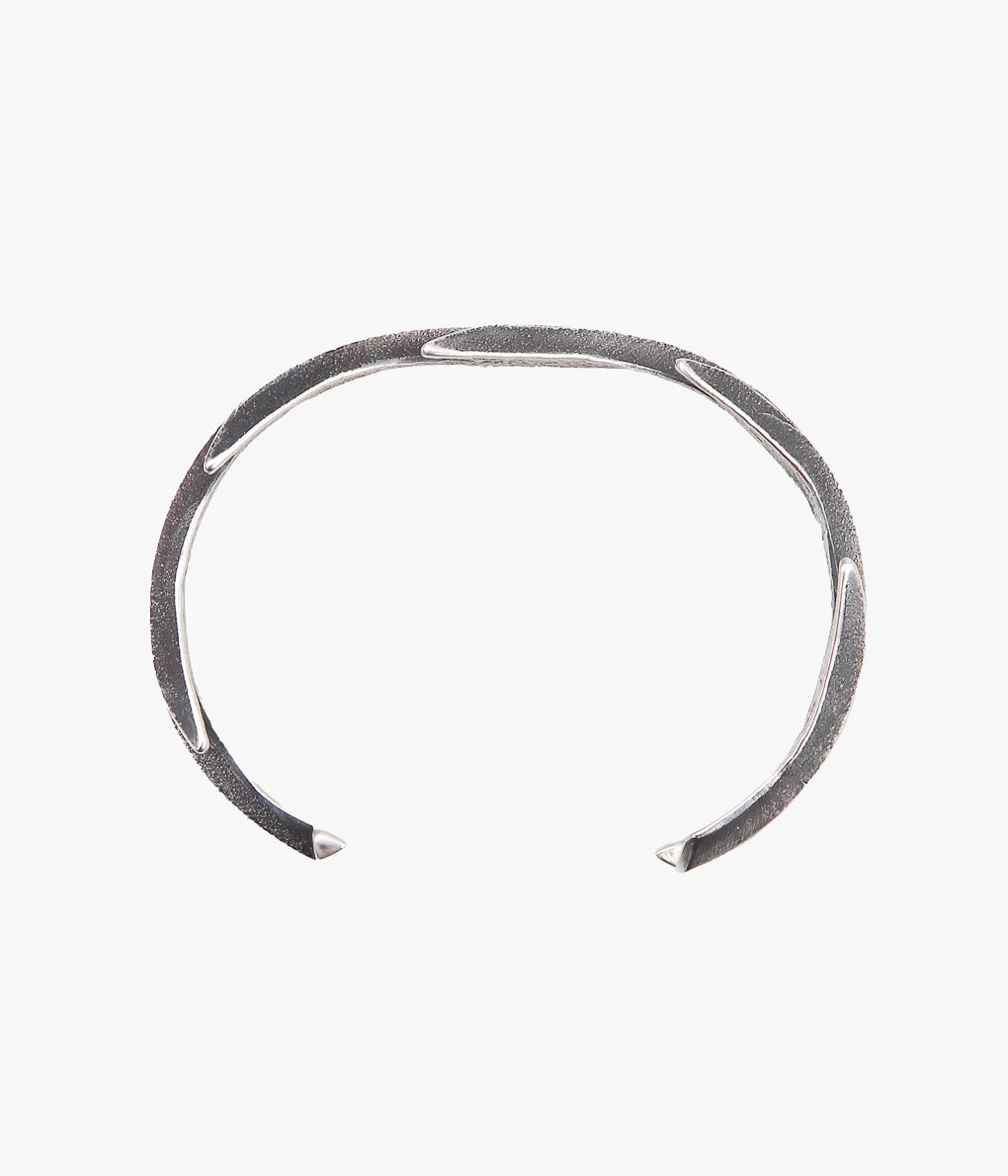 NATIVE AMERICAN JEWELRY ''AARON ANDERSON LIGHTNING BANGLE'' (SILVER)