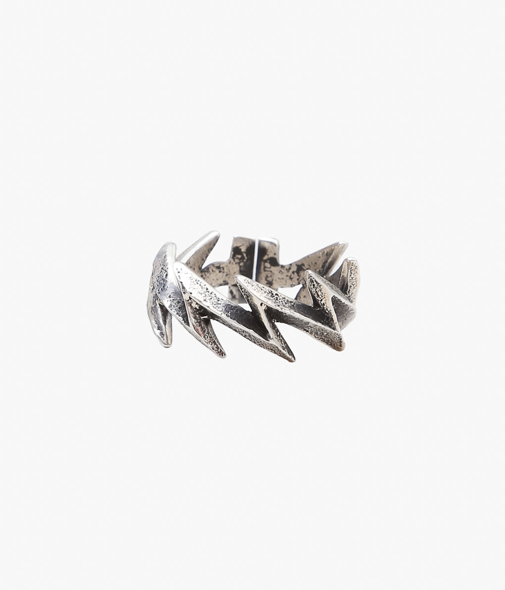 NATIVE AMERICAN JEWELRY ''AARON ANDERSON LIGHTNING RING #20'' (SILVER)