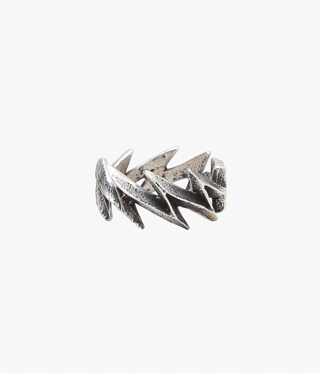NATIVE AMERICAN JEWELRY ''AARON ANDERSON LIGHTNING RING #20'' (SILVER)
