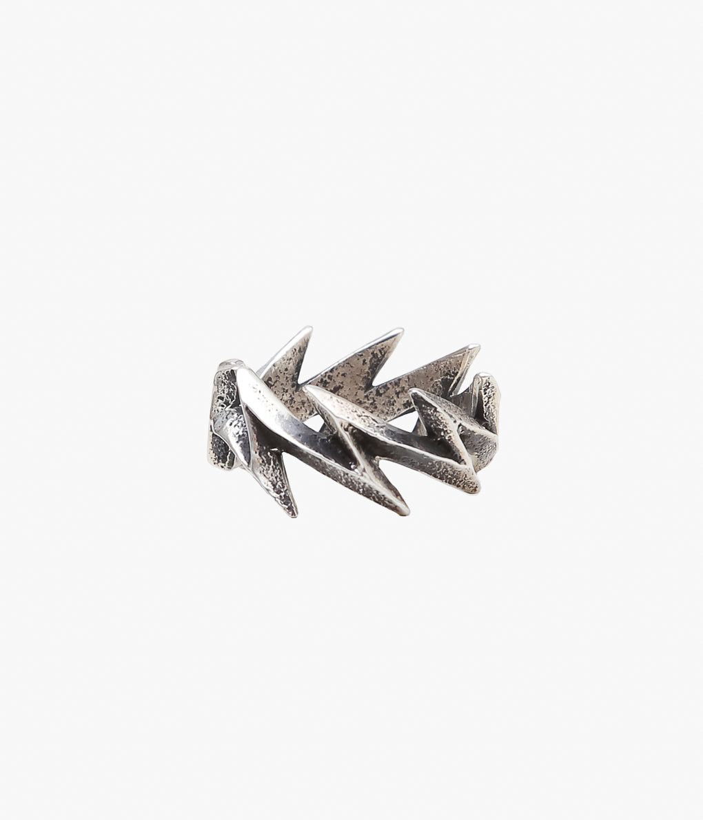 NATIVE AMERICAN JEWELRY ''AARON ANDERSON LIGHTNING RING #20'' (SILVER)