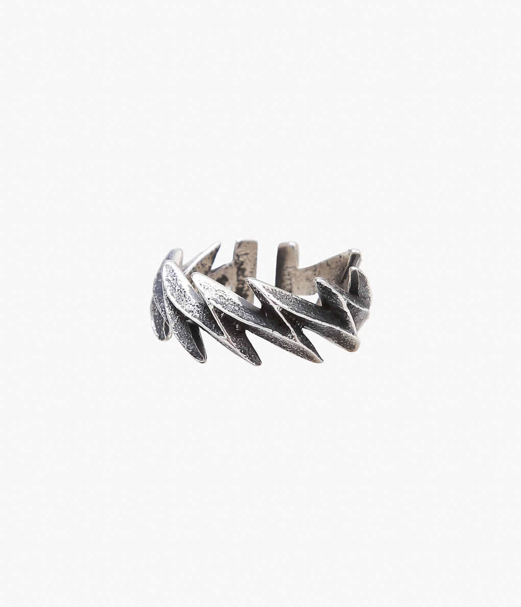 NATIVE AMERICAN JEWELRY ''AARON ANDERSON LIGHTNING RING #23'' (SILVER)