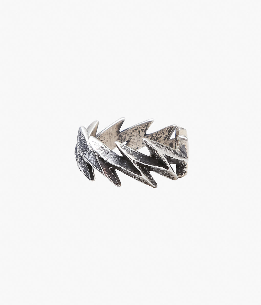 NATIVE AMERICAN JEWELRY ''AARON ANDERSON LIGHTNING RING #23'' (SILVER)