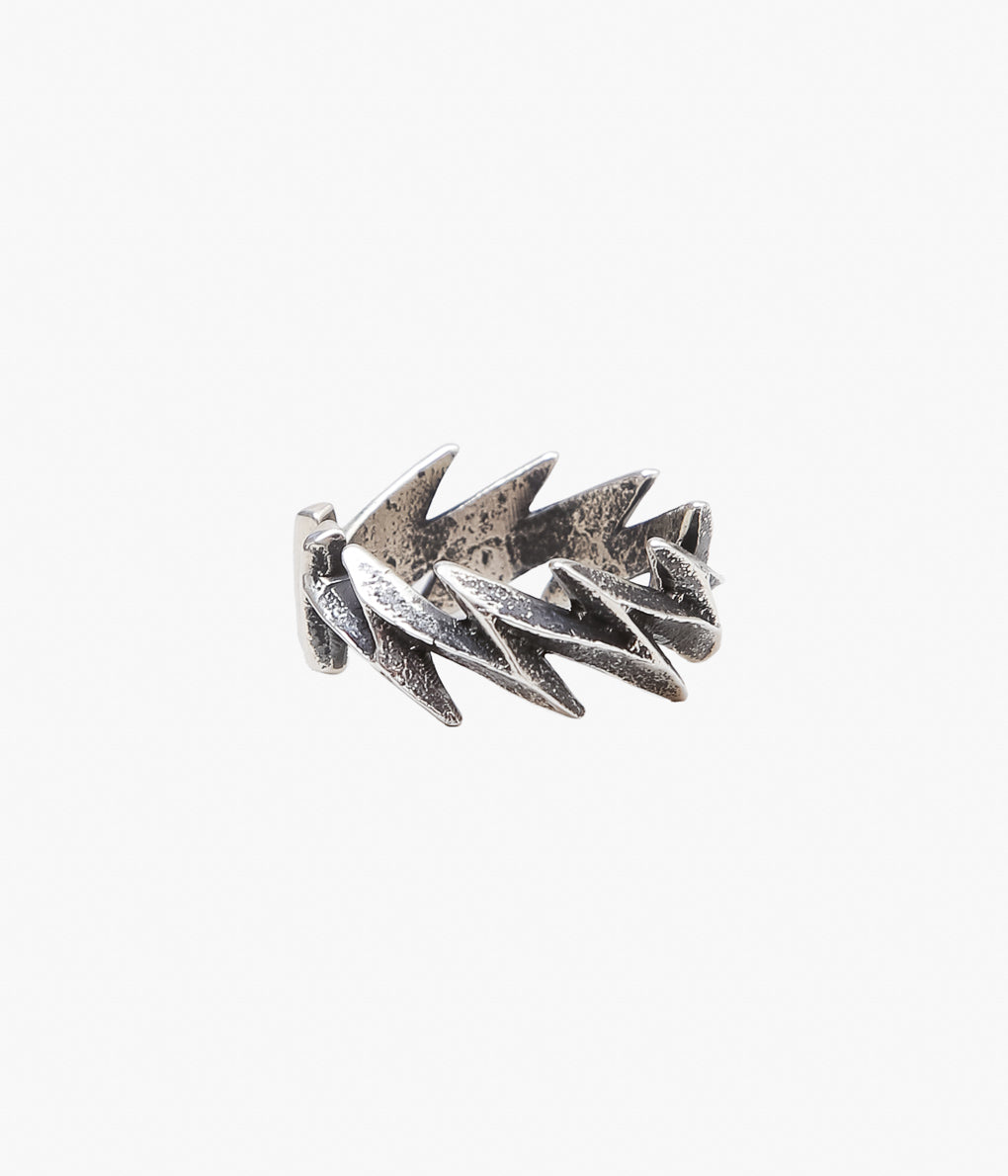 NATIVE AMERICAN JEWELRY ''AARON ANDERSON LIGHTNING RING #23'' (SILVER)