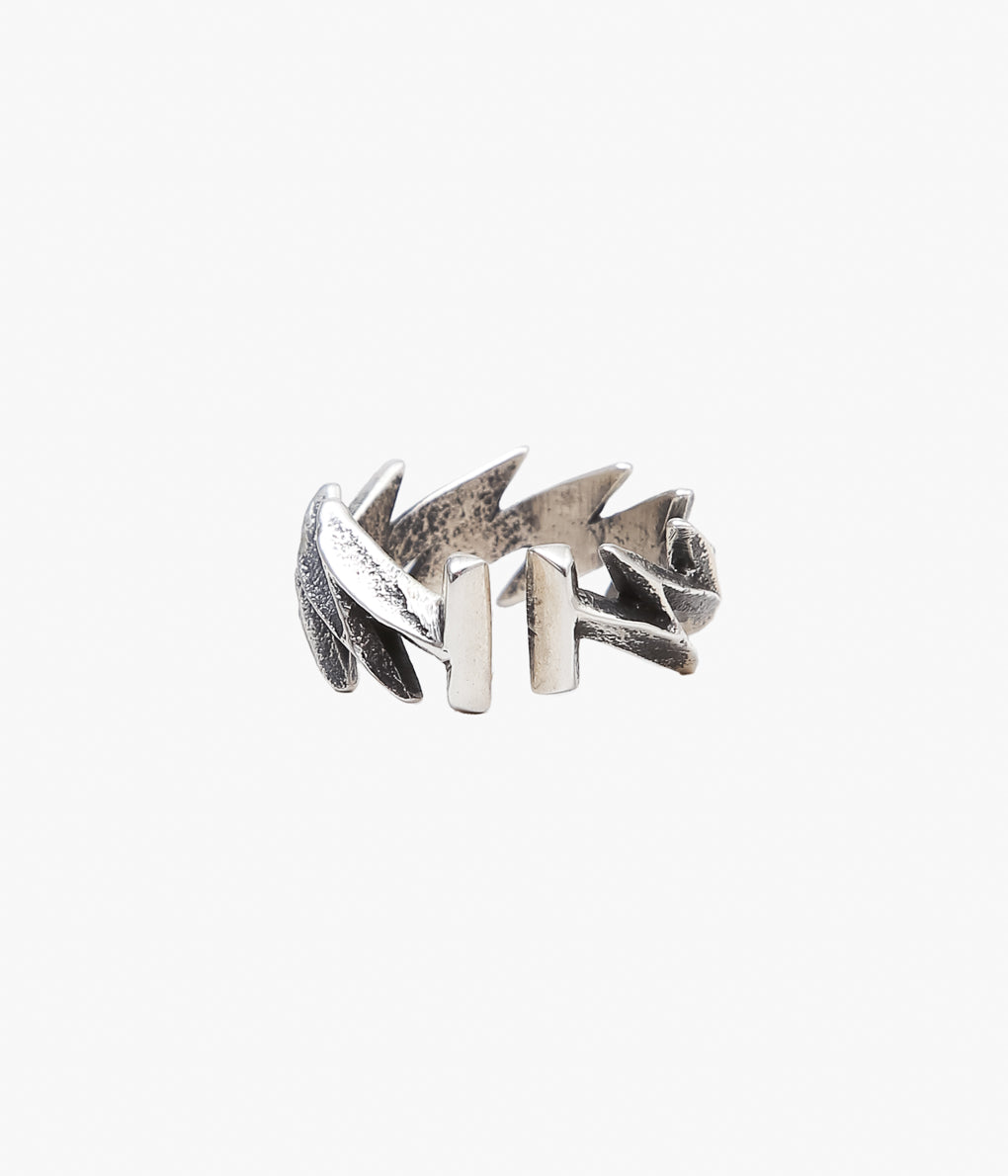 NATIVE AMERICAN JEWELRY ''AARON ANDERSON LIGHTNING RING #23'' (SILVER)