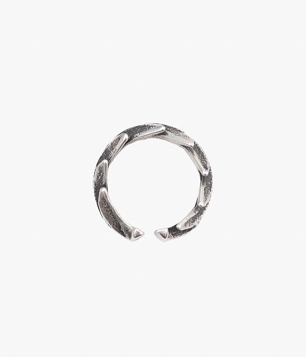 NATIVE AMERICAN JEWELRY ''AARON ANDERSON LIGHTNING RING #23'' (SILVER)