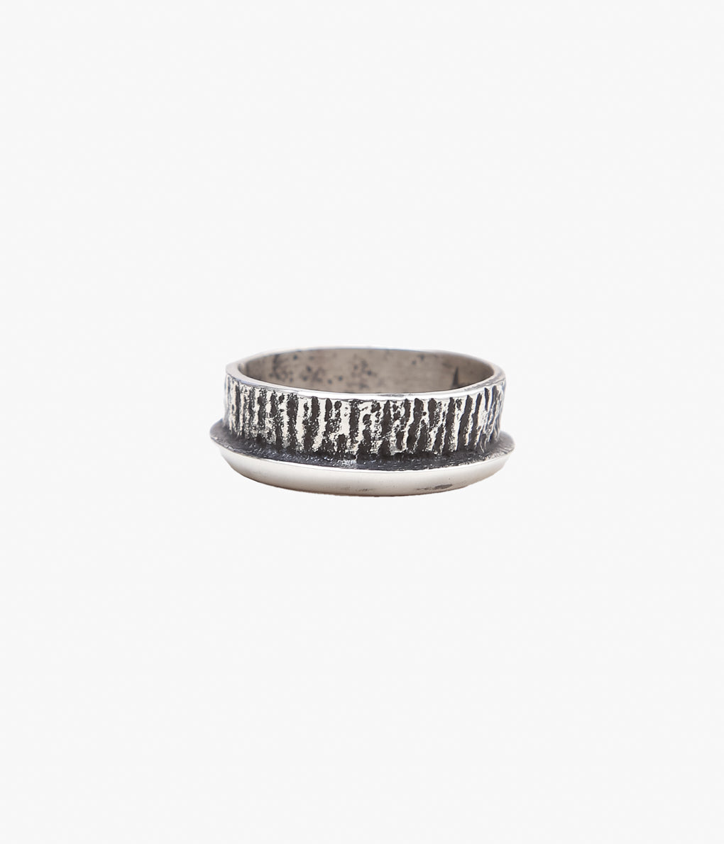 NATIVE AMERICAN JEWELRY ''AARON ANDERSON TWOFA CAST RING #25'' (SILVER)