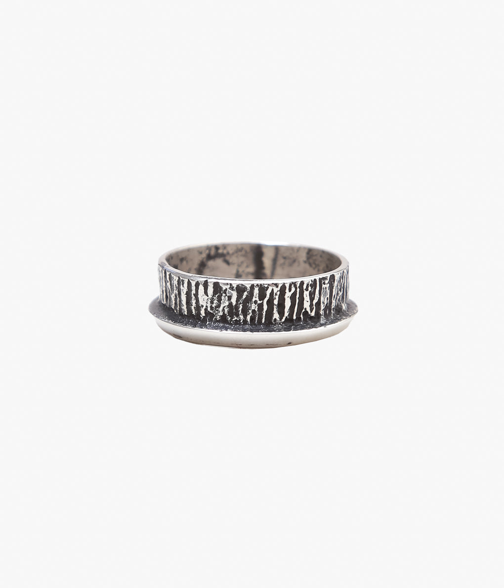 NATIVE AMERICAN JEWELRY ''AARON ANDERSON TWOFA CAST RING #25'' (SILVER)