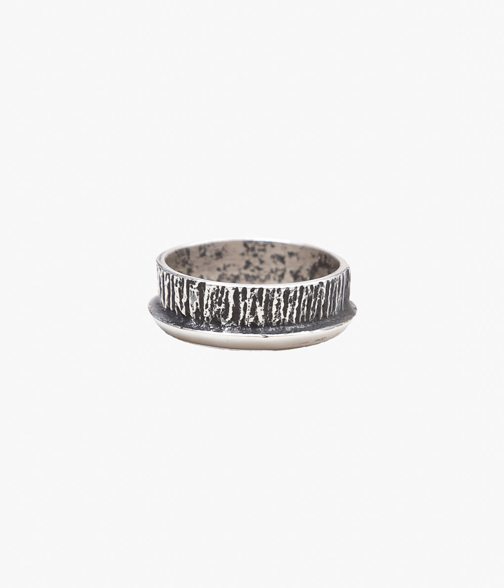 NATIVE AMERICAN JEWELRY ''AARON ANDERSON TWOFA CAST RING #25'' (SILVER)