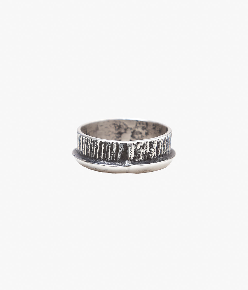 NATIVE AMERICAN JEWELRY ''AARON ANDERSON TWOFA CAST RING #25'' (SILVER)
