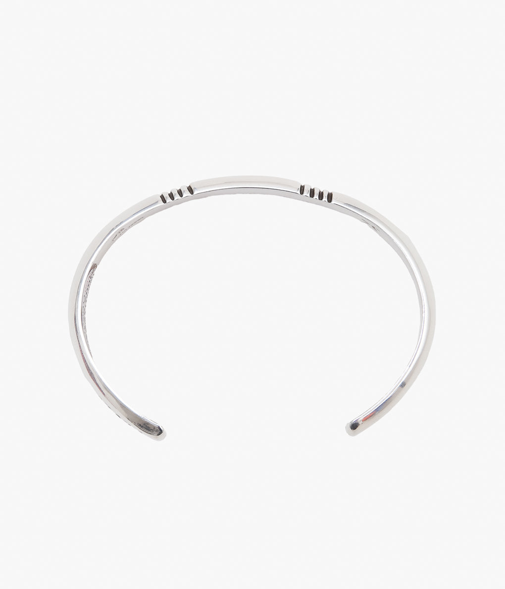 NATIVE AMERICAN JEWELRY ''CIPPY CRAZY HORSE ROCK STAR BANGLE'' (SILVER)
