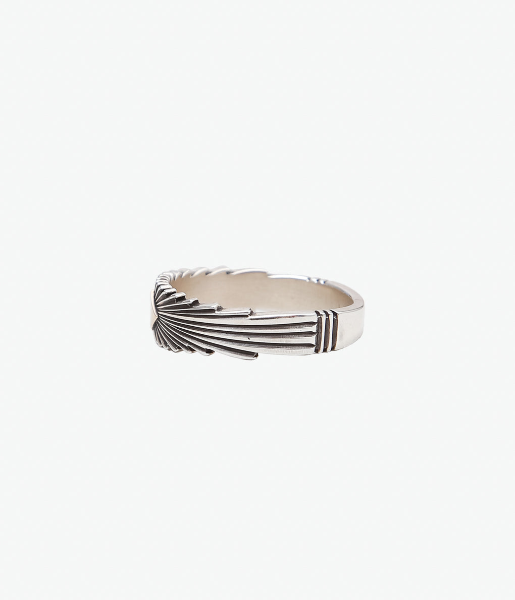 NATIVE AMERICAN JEWELRY ''PAT BEDONIE SUN BURST RING #22.5'' (SILVER)