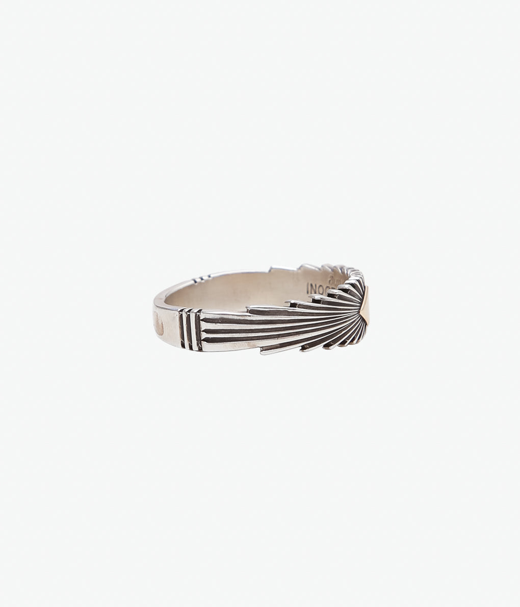 NATIVE AMERICAN JEWELRY ''PAT BEDONIE SUN BURST RING #22.5'' (SILVER)