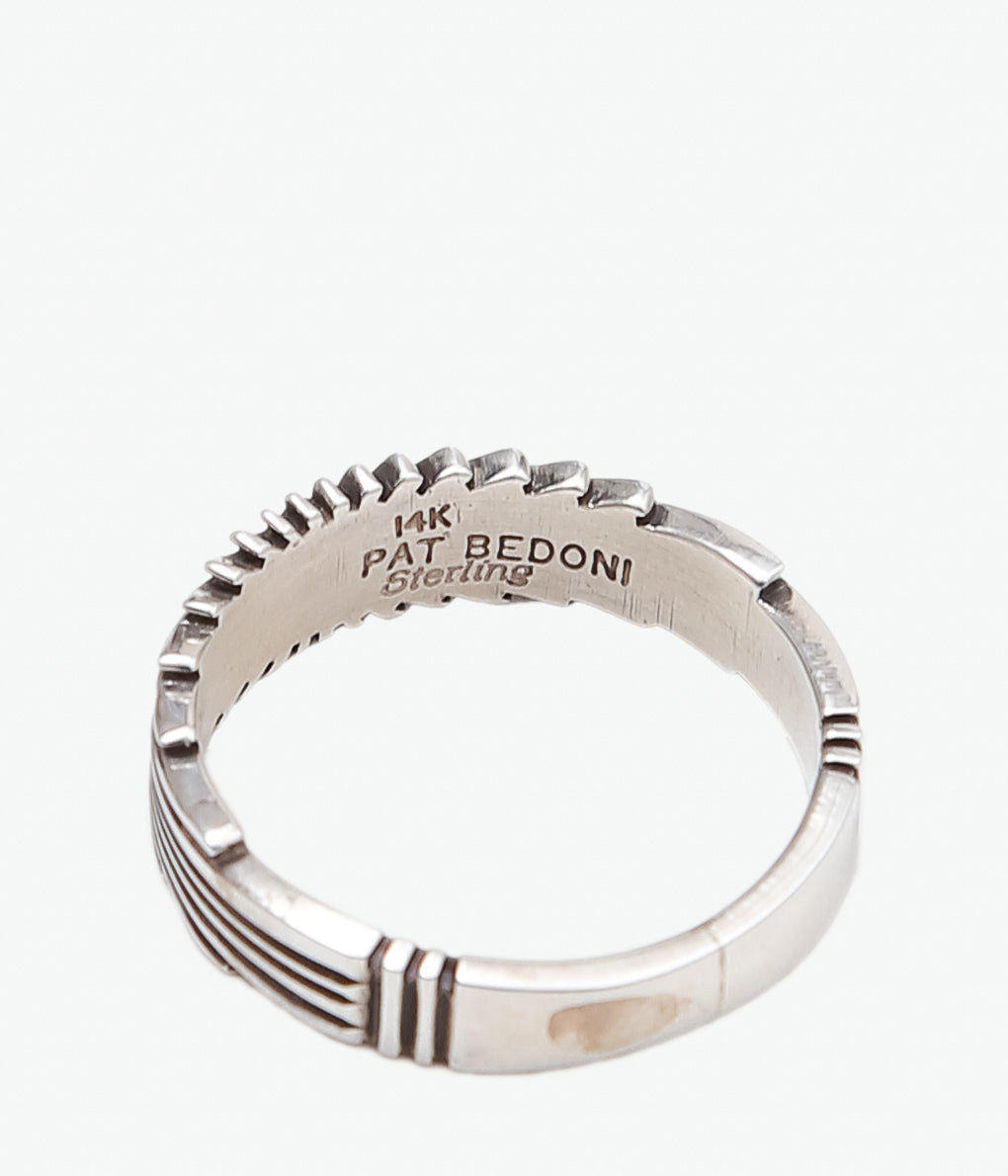 NATIVE AMERICAN JEWELRY ''PAT BEDONIE SUN BURST RING #22.5'' (SILVER)