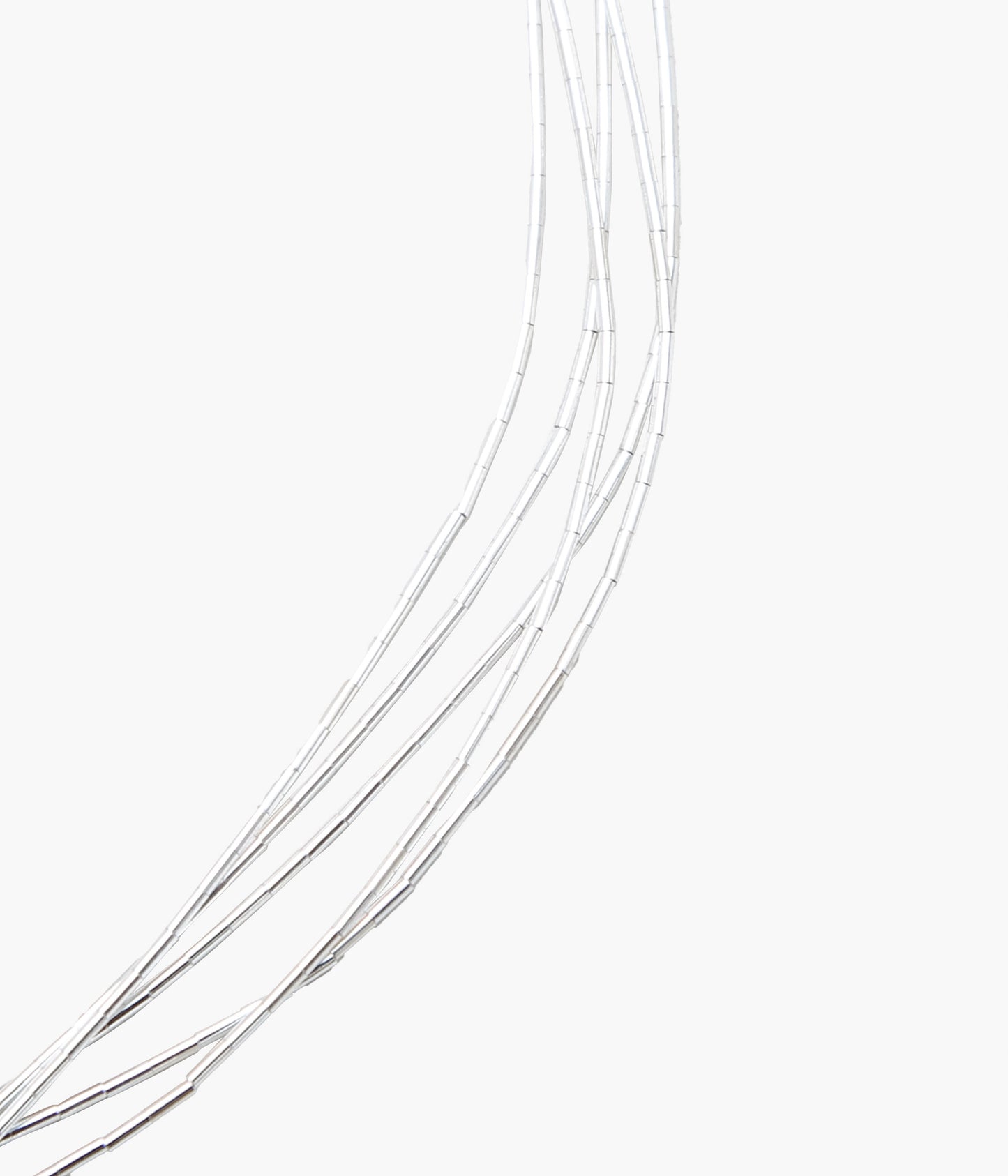 NAVAJO'' LIQUID SILVER NECKLACE 5-STRAND(45cm)'' (SILVER)