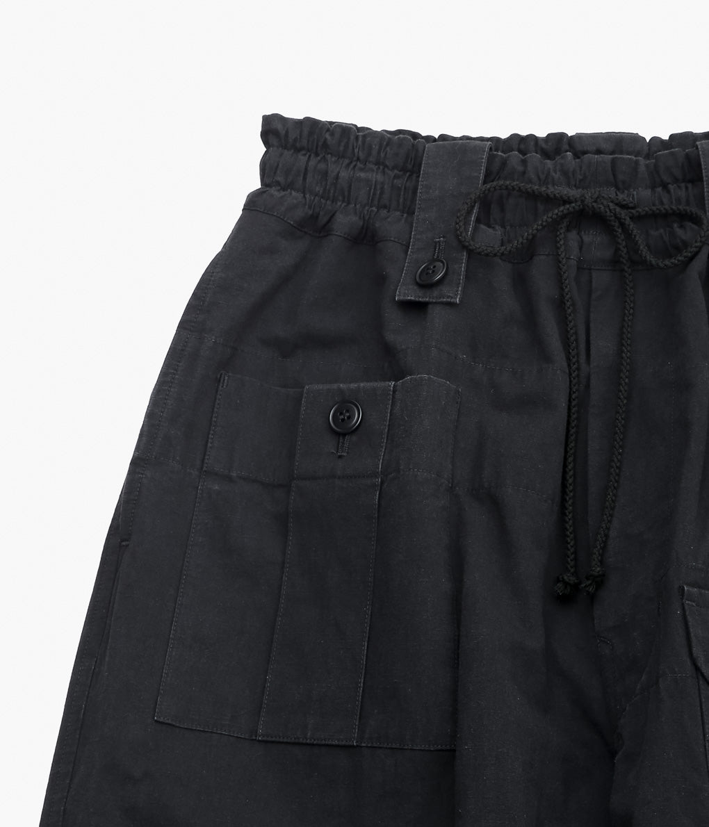 NOMAT ''COTTON HEMP CARGO PANTS'' (BLACK)