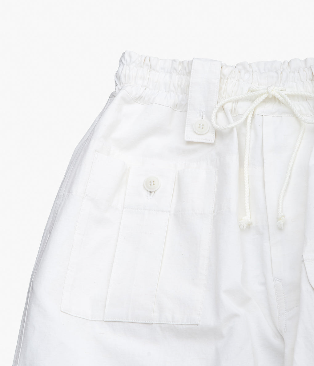 NOMAT ''COTTON HEMP CARGO PANTS'' (WHITE)