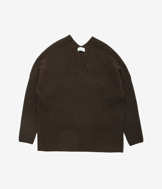 NOMAT ''YAK V-NECK SWEATER'' (DARK BROWN)