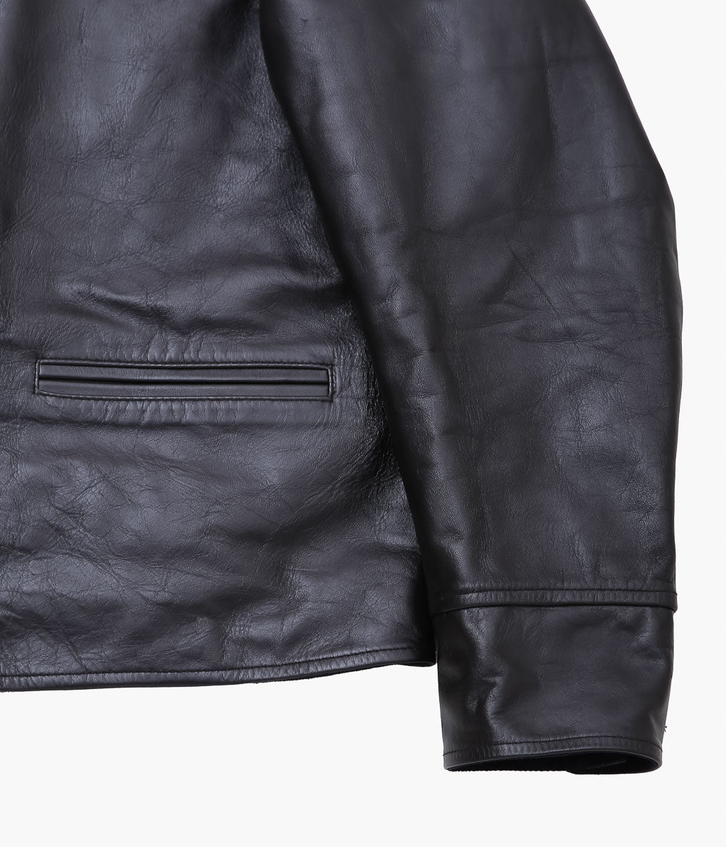 OLDMAN 'S TAILOR ''LEATHER CAR COAT''(BLACK)