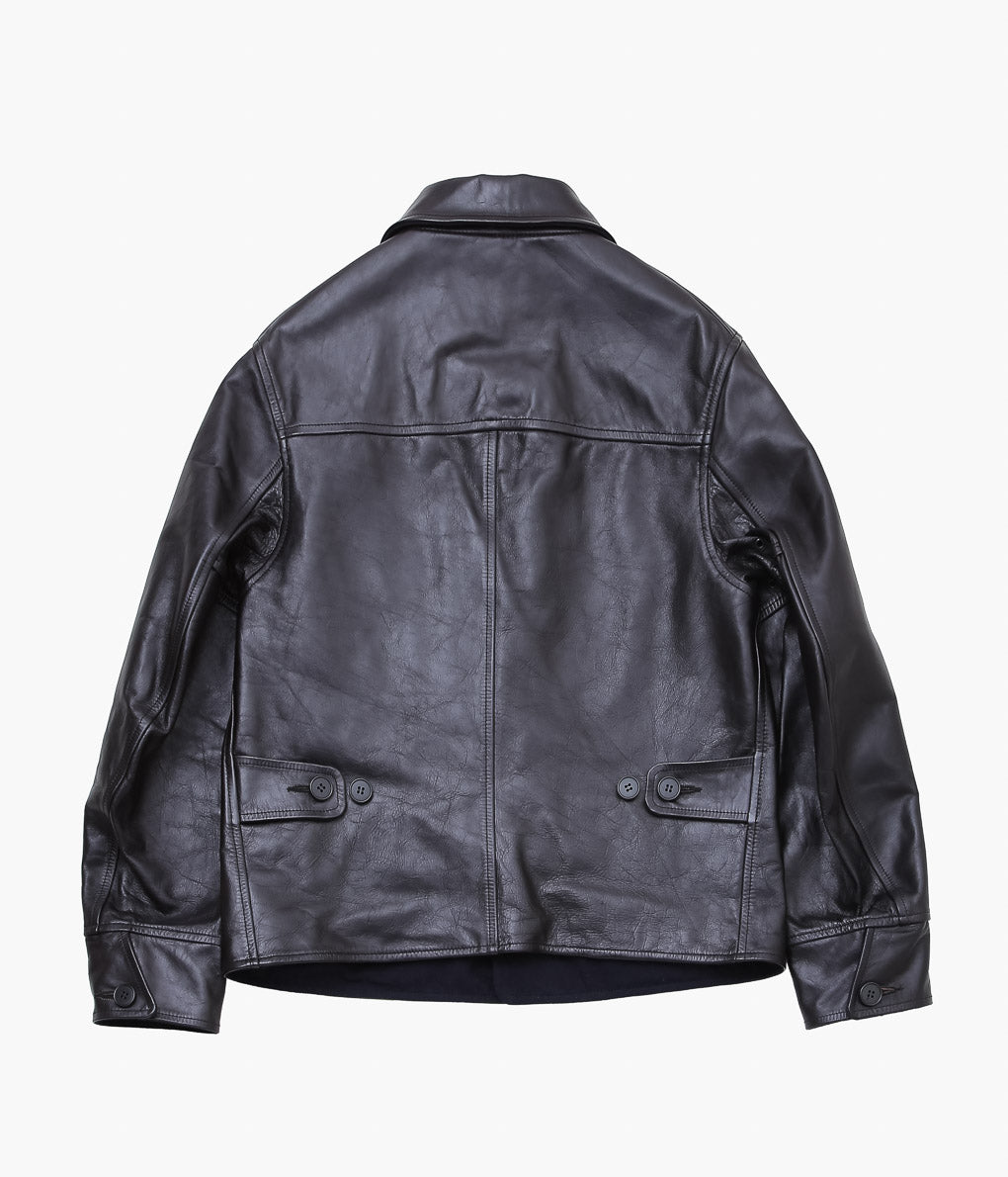 OLDMAN 'S TAILOR ''LEATHER CAR COAT''(BLACK)