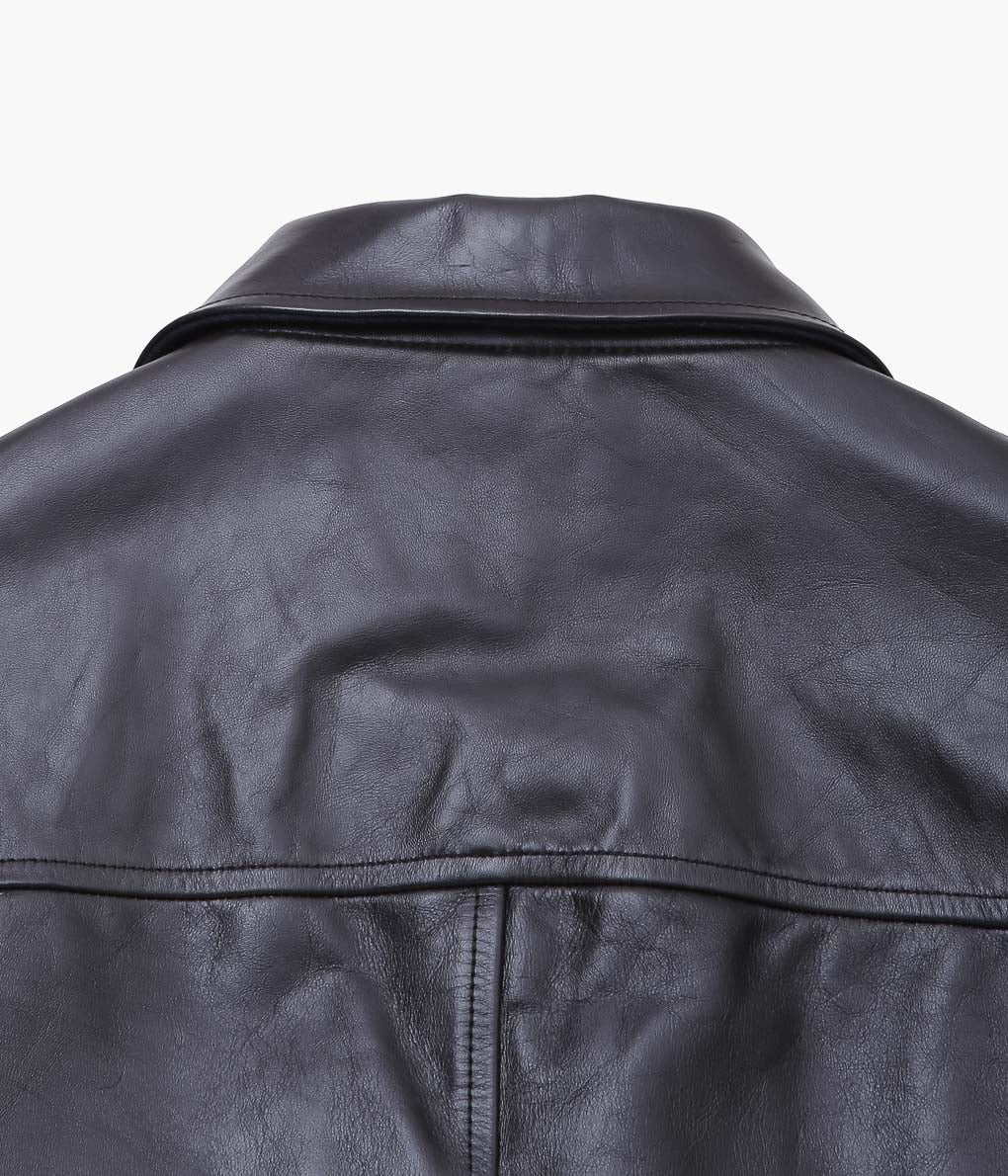 OLDMAN 'S TAILOR ''LEATHER CAR COAT''(BLACK)