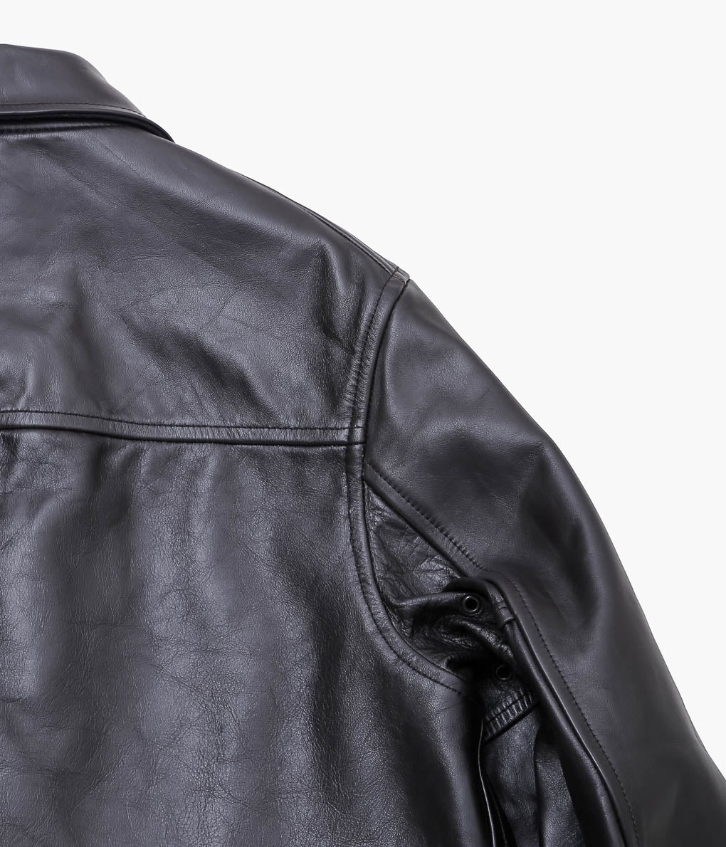 OLDMAN 'S TAILOR ''LEATHER CAR COAT''(BLACK)