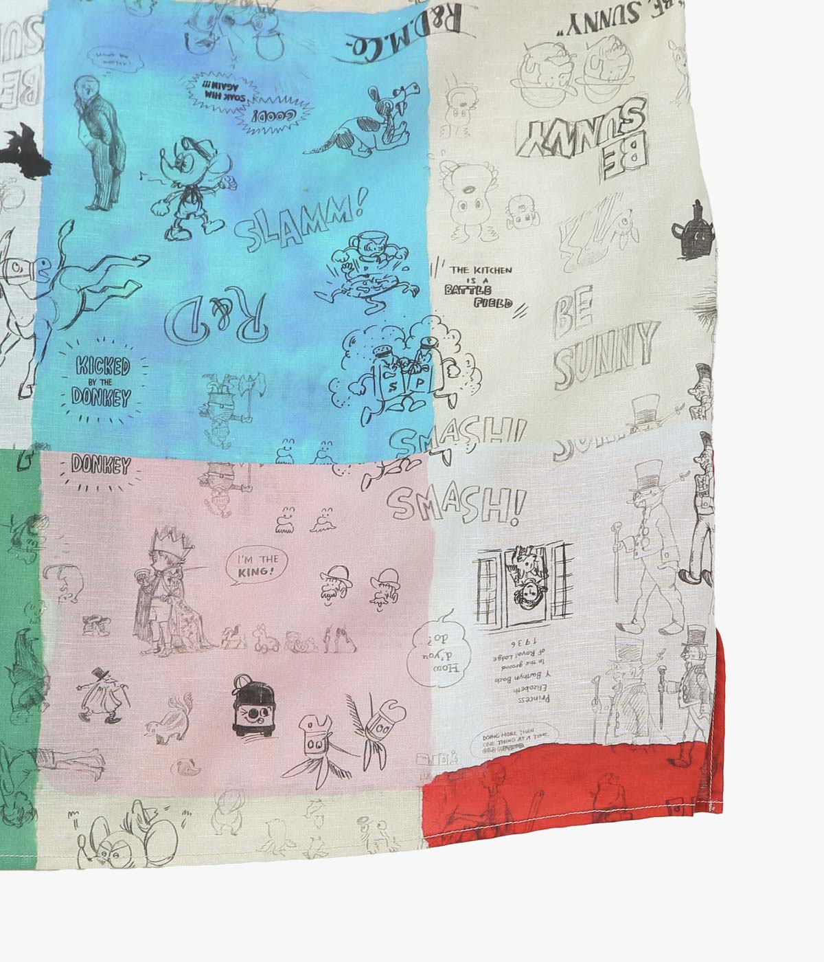 OLDMAN'S TAILOR ''MOSAIC GRAFFITI OPEN COLLAR SHIRT'' (MULTI)