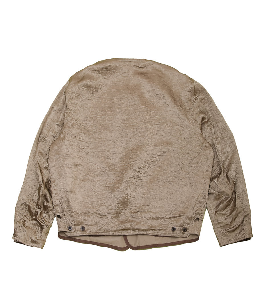 OLDMAN'S TAILOR ''NO COLLAR R-L BLOUSON'' (BEIGE)