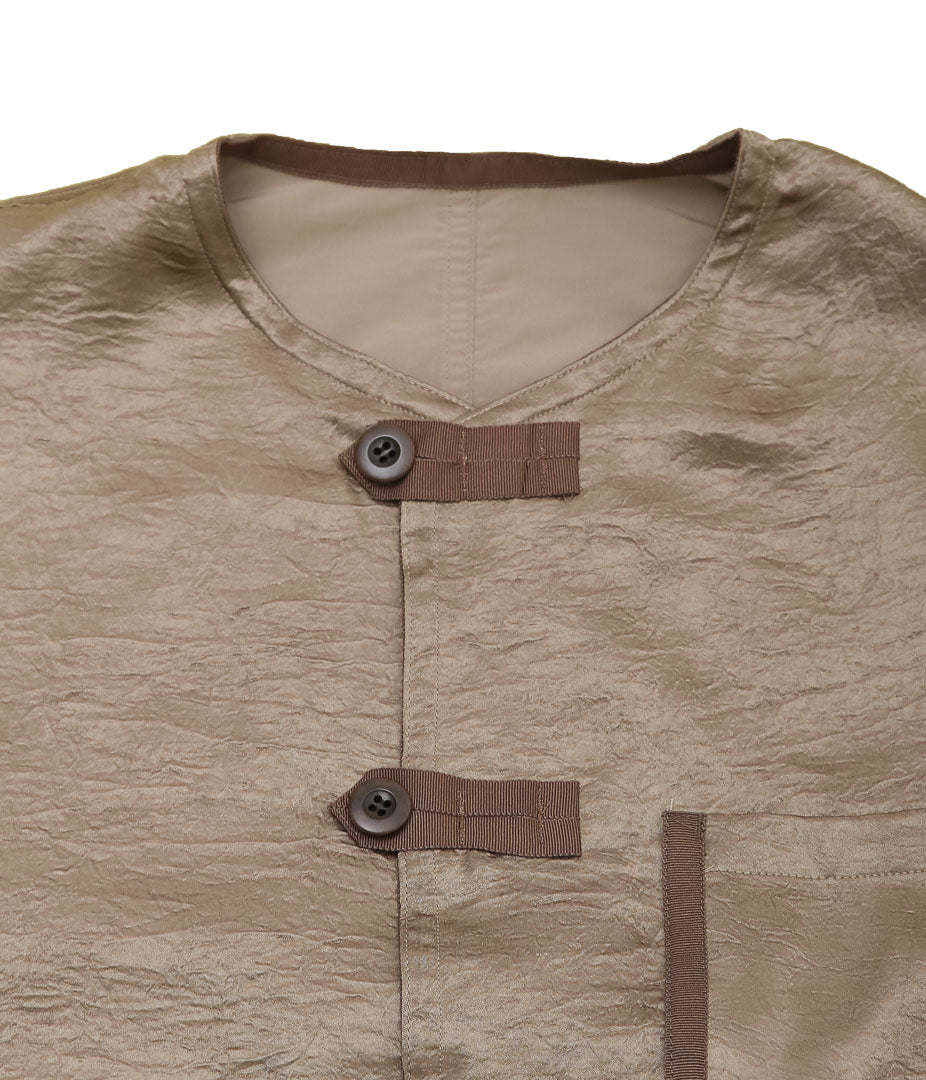 OLDMAN'S TAILOR ''NO COLLAR R-L BLOUSON'' (BEIGE)