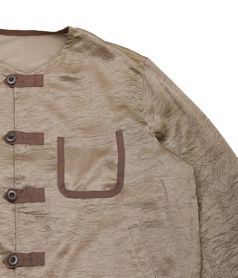 OLDMAN'S TAILOR ''NO COLLAR R-L BLOUSON'' (BEIGE)