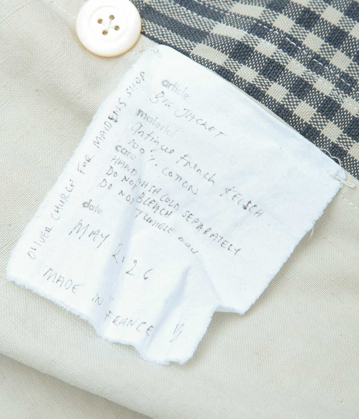 OLIVER CHURCH ''BIG JACKET|ANTIQUE KELSCH'' (BLUE CHECK)