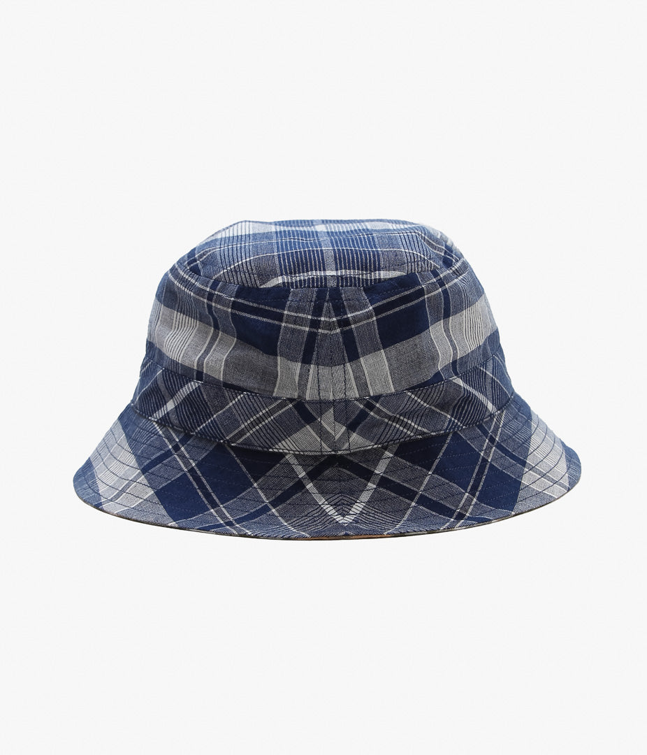 ORIGINAL MADRAS TRADING COMPANY ''REVERSIBLE BUCKET HAT'' (BLUE/OLIVE)