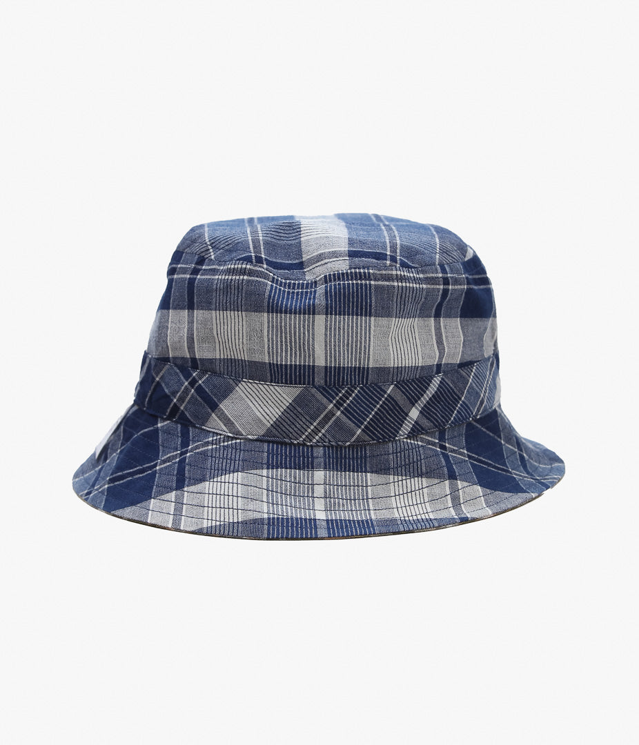 ORIGINAL MADRAS TRADING COMPANY ''REVERSIBLE BUCKET HAT'' (BLUE/OLIVE)