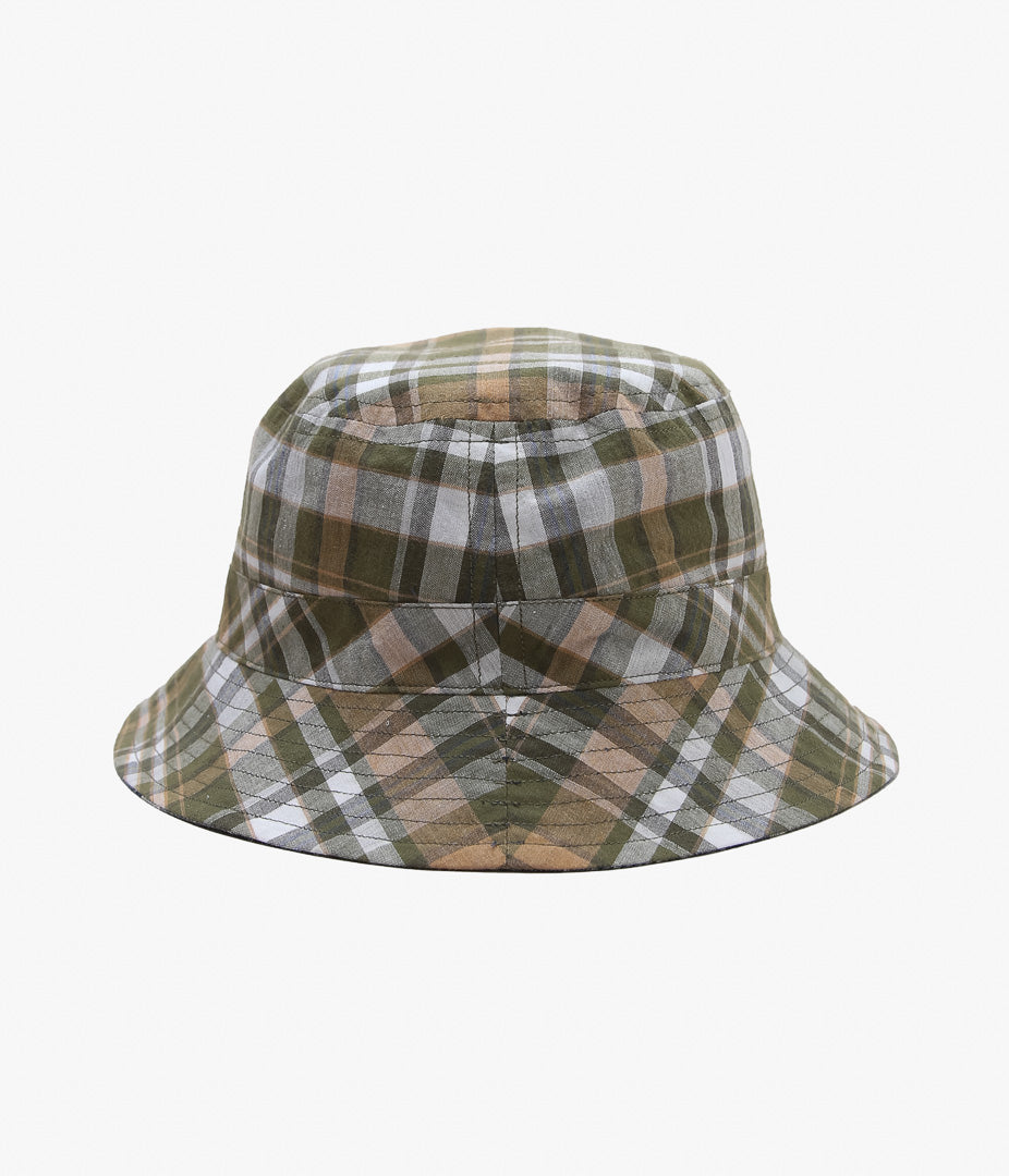 ORIGINAL MADRAS TRADING COMPANY ''REVERSIBLE BUCKET HAT'' (BLUE/OLIVE)