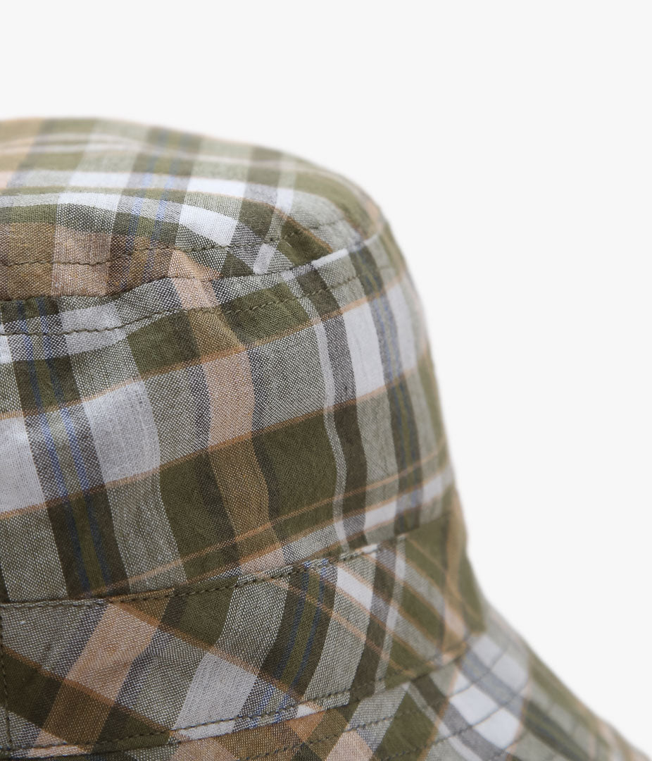 ORIGINAL MADRAS TRADING COMPANY ''REVERSIBLE BUCKET HAT'' (BLUE/OLIVE)