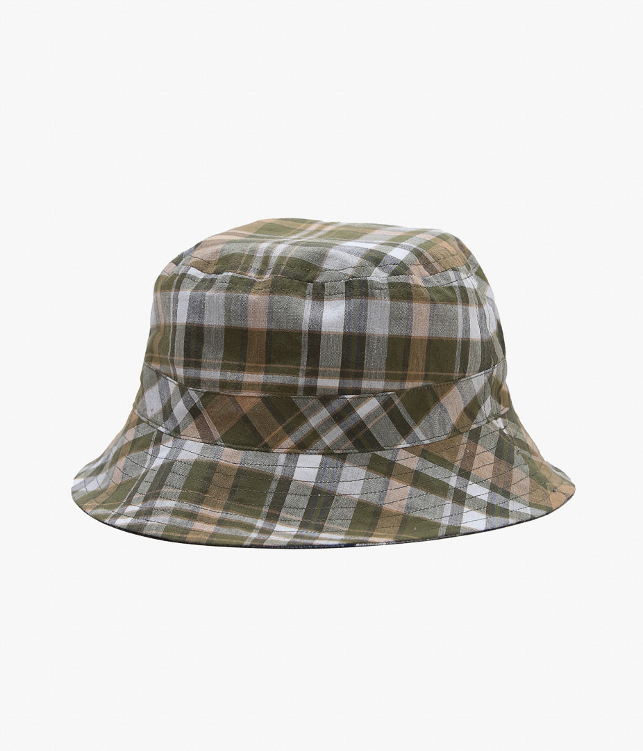ORIGINAL MADRAS TRADING COMPANY ''REVERSIBLE BUCKET HAT'' (BLUE/OLIVE)