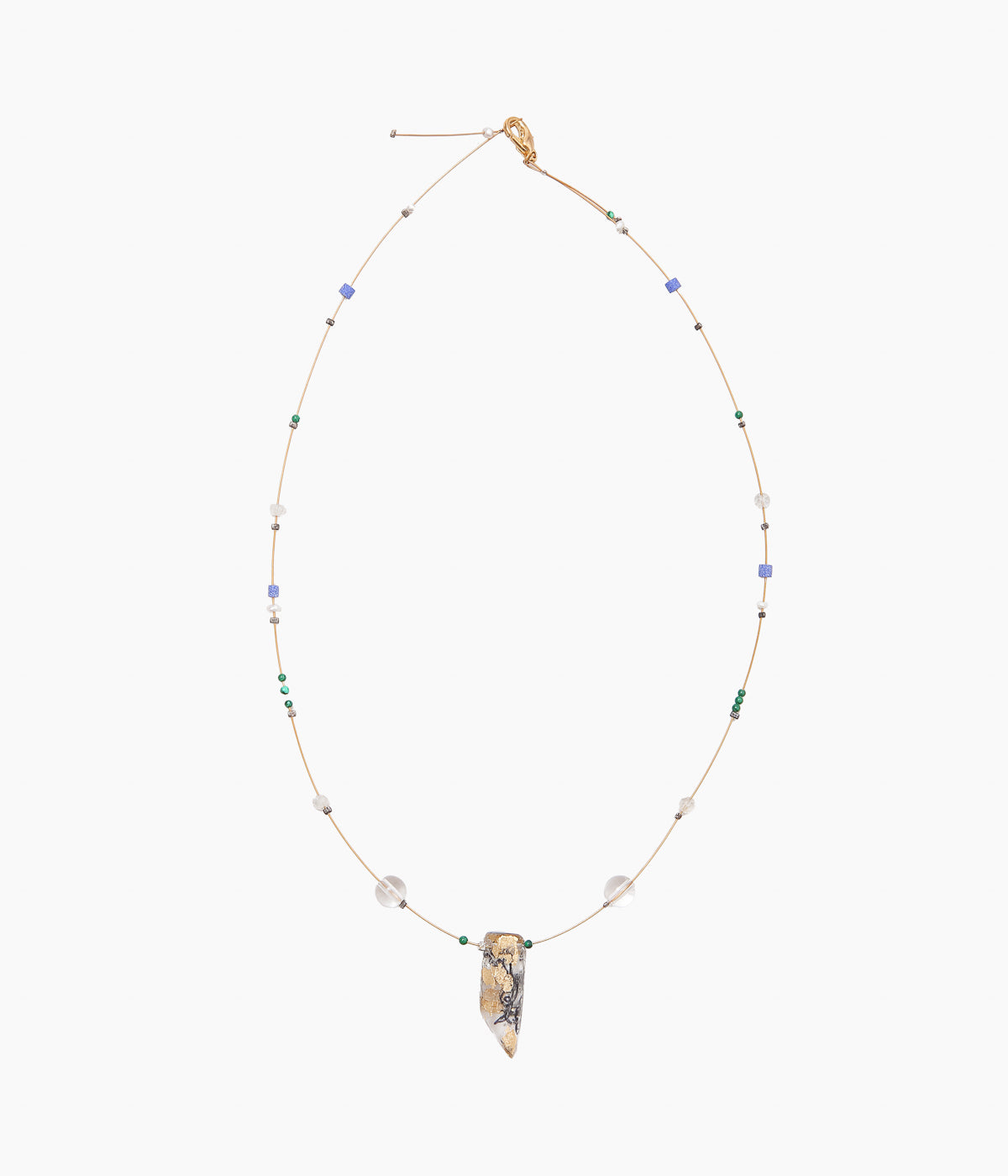 ORNAMENT&CRIME ''CRYSTAL BEADS CHOKER'' (CRYSTAL/SILVER/STONE)
