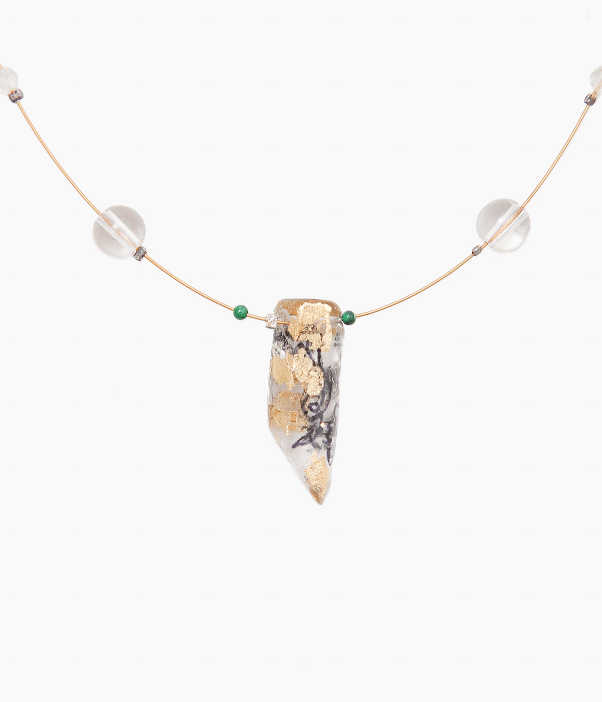 ORNAMENT&CRIME ''CRYSTAL BEADS CHOKER'' (CRYSTAL/SILVER/STONE)