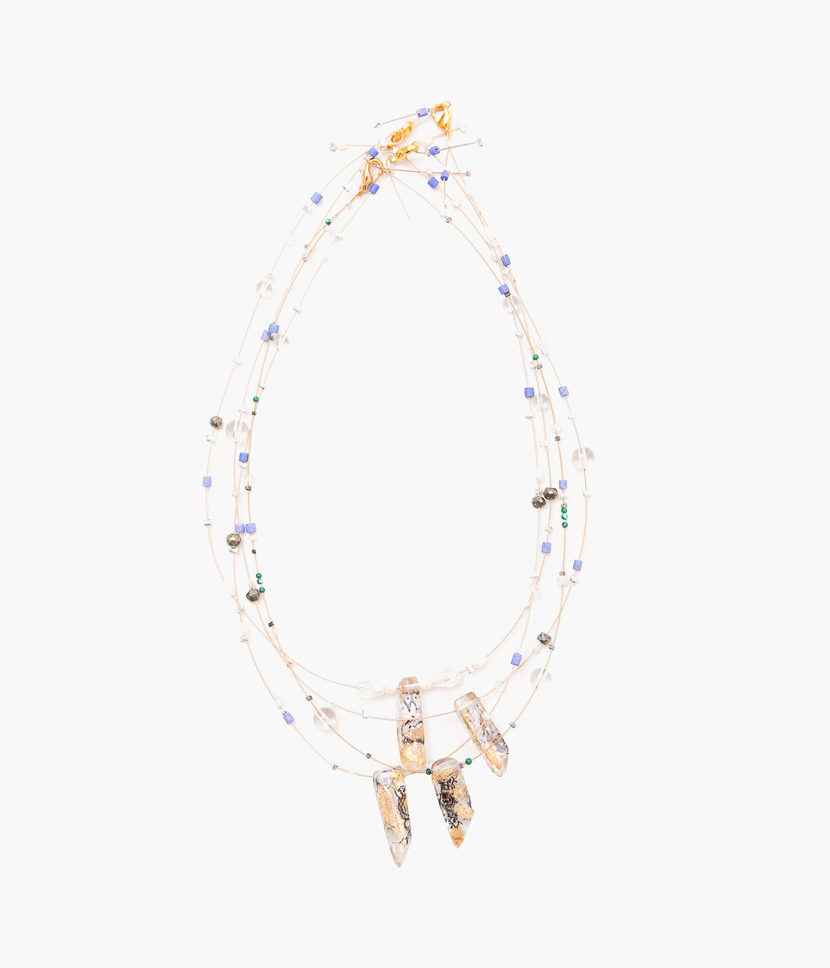 ORNAMENT&CRIME ''CRYSTAL BEADS CHOKER'' (CRYSTAL/SILVER/STONE)