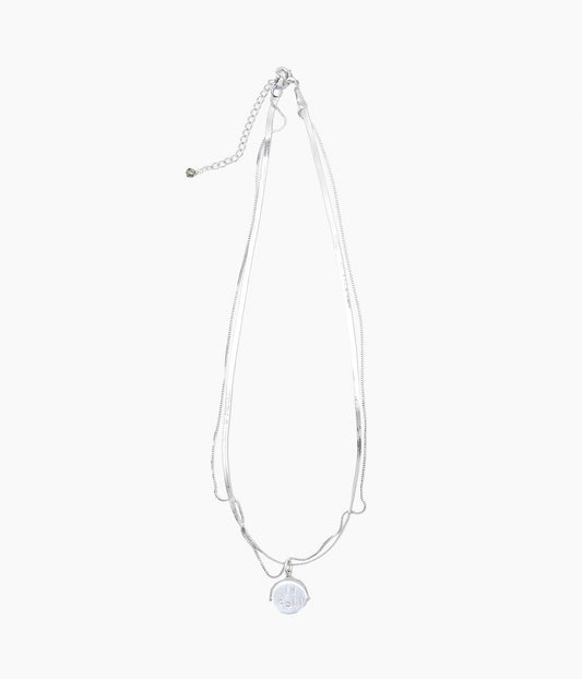 ORNAMENT&CRIME ''KISS ME DOUBLE SNAKE CHAIN NECKLACE'' (SILVER/BRASS)