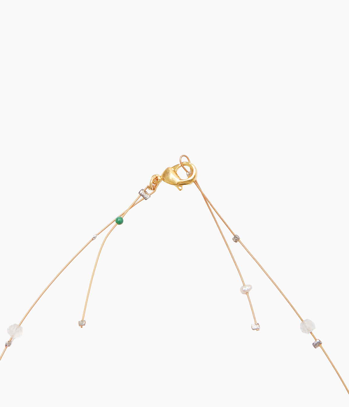 ORNAMENT&CRIME ''PEARL BEADS CHOKER'' (PEARL/SILVER/STONE)